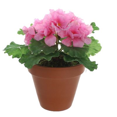 Pink African Violet Realistic Artificial Plant In Terracotta Pot
